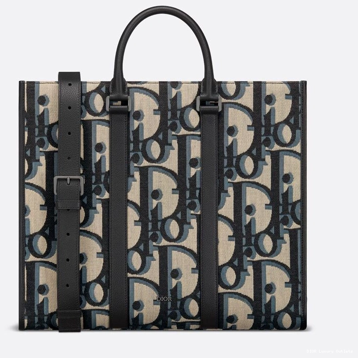 Cheap Oblique Tote Canvas Maxi Blue East-West Dior Motif 0812 Luxury